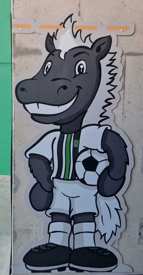 Konturgefrästes Digitaldruckschild aus Aluminiumverbundplatte.